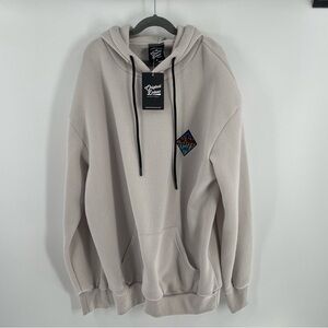 NWT Original Deluxe Supply Dove Grey Pocket Long Sleeve Hoodie Casual Relaxed